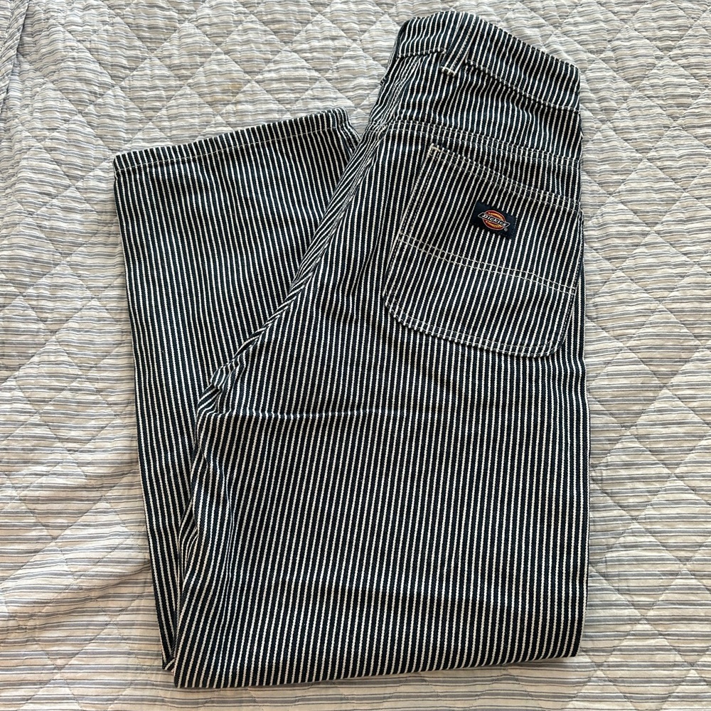 Striped Blue and White Denim Pants